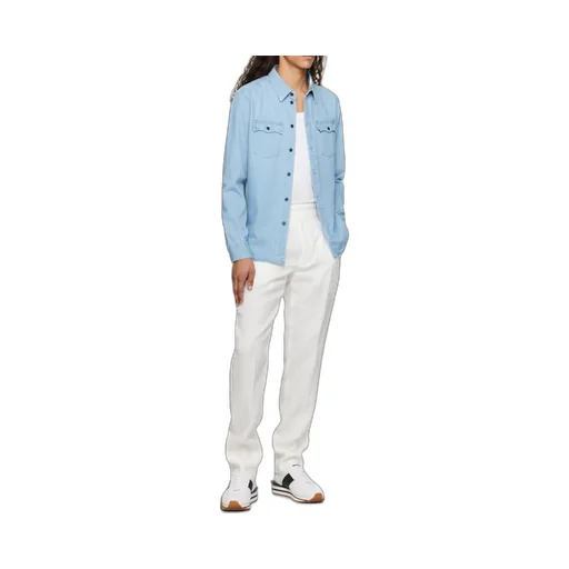 Denim Curved Hem Shirt