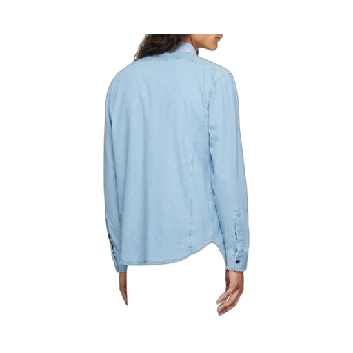 Denim Curved Hem Shirt