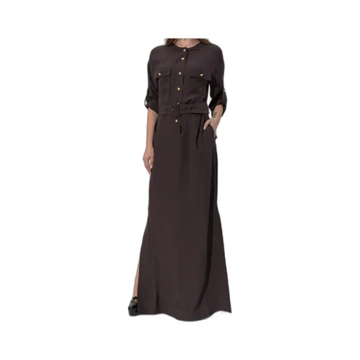 Striped Whitney Fluid Long Shirt Dress