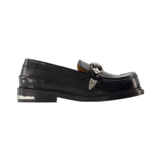 Square-Toe Embellished Loafers