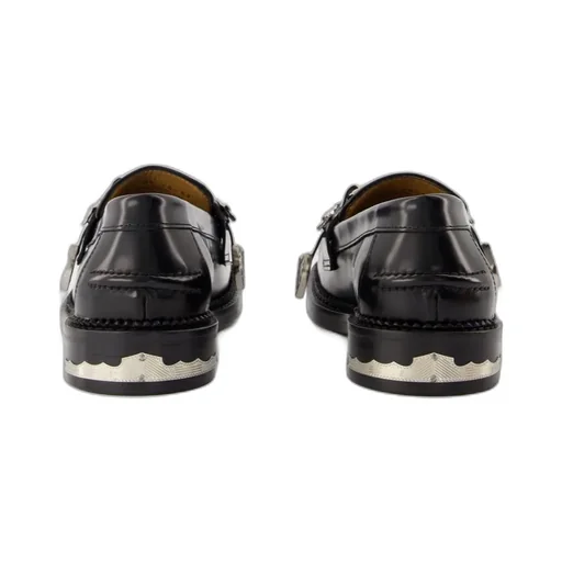 Square-Toe Embellished Loafers
