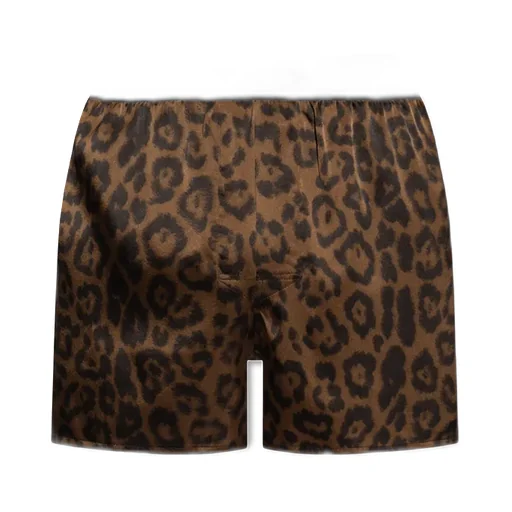 Leopard-Print Stretch-Silk Boxers