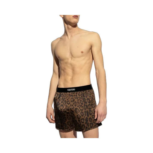 Leopard-Print Stretch-Silk Boxers