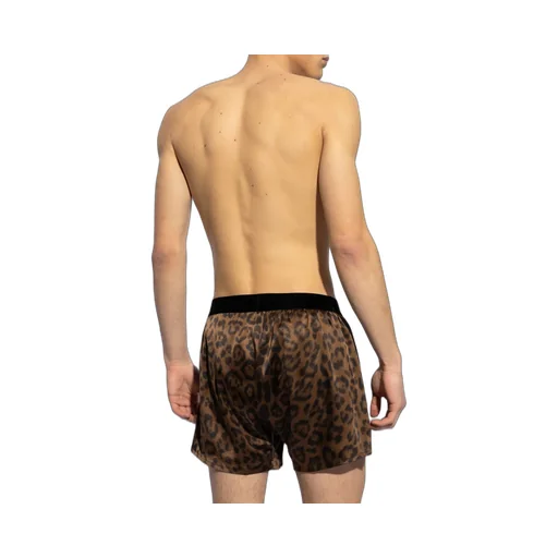 Leopard-Print Stretch-Silk Boxers