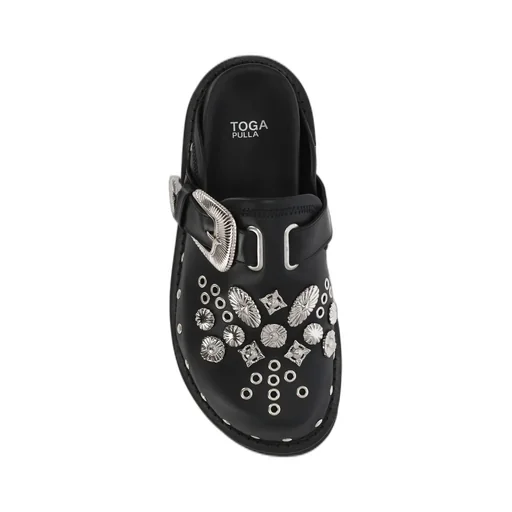 Studded Leather Mules
