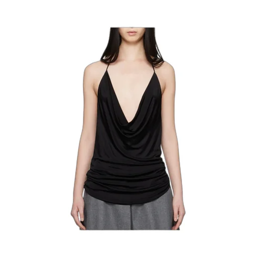 Cowl-Neck Draped Tank Top