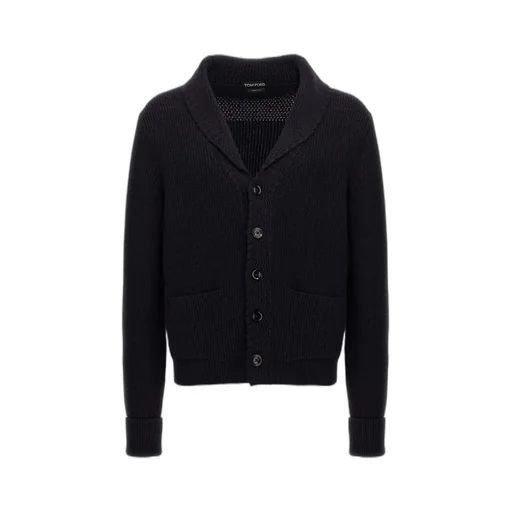 Ribbed-Knit Shawl Cardigan