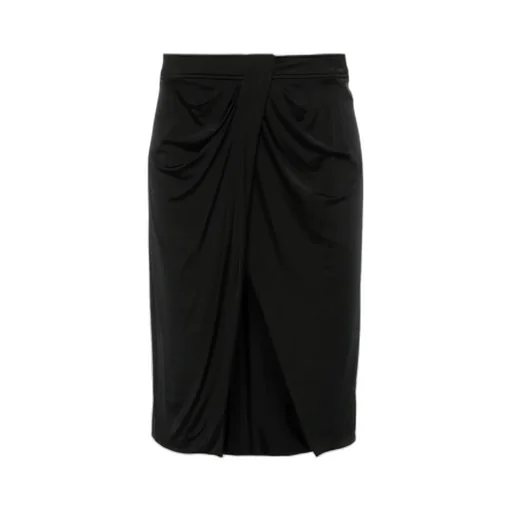 Lustrous Jersey Wrap Draped Skirt
