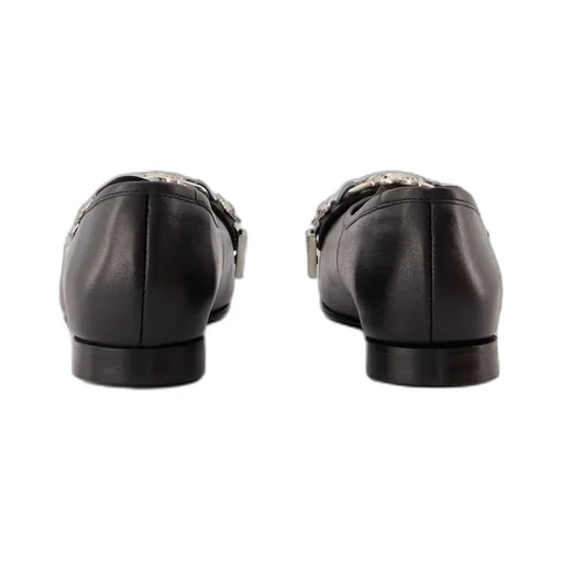 Metallic Detail Square-Toe Ballerina Shoes