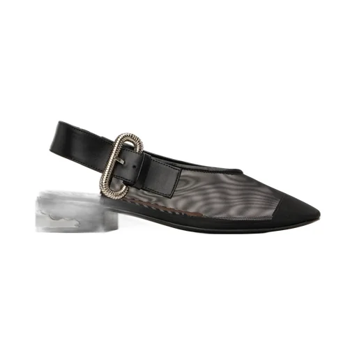 Mesh & Leather Flats