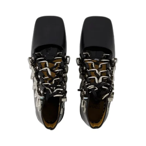 Buckled Lace-Up Ankle Boots