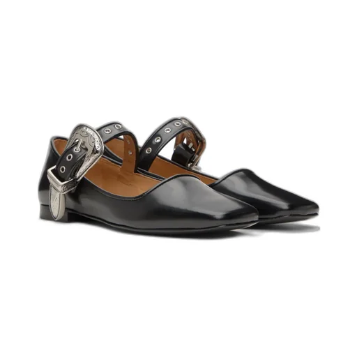 Mary Jane Buttoned Ballet Flats