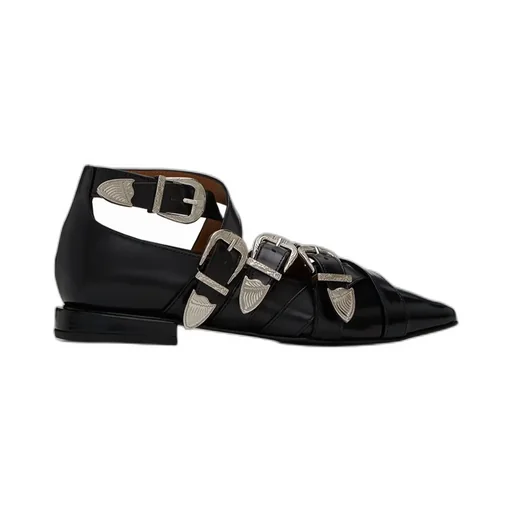 Wound Pin Buckle Ankle Strap Flat Sole Shoes