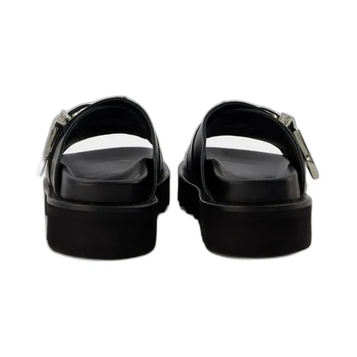 Western-Style Buckle Detailed Slip-On Sandals
