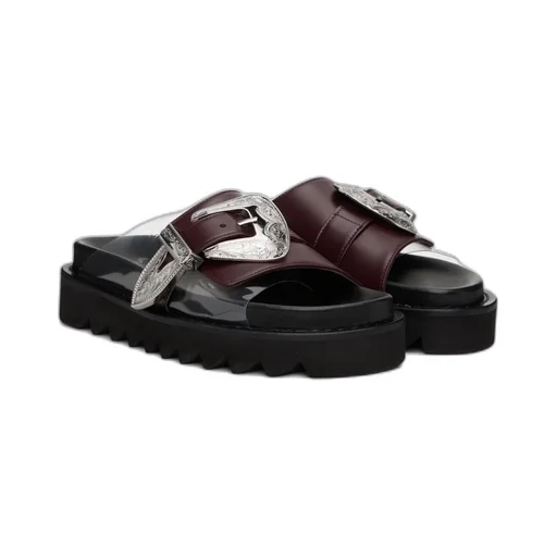 Round Head Sandals With Buckles