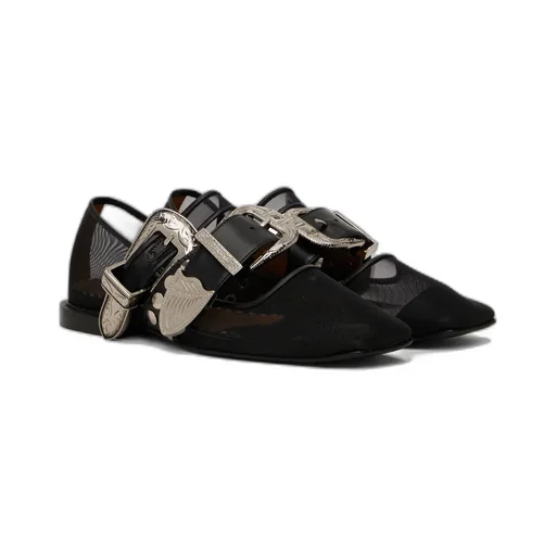 Metal Mesh Ballerina Flats