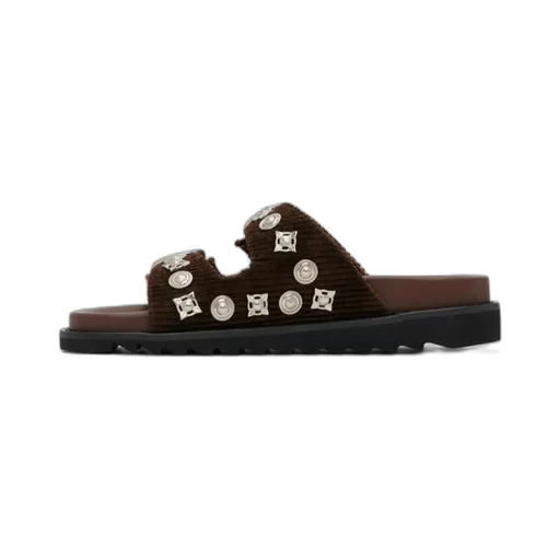 Pin Button Detail Slippers