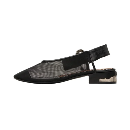 Mesh & Leather Flats