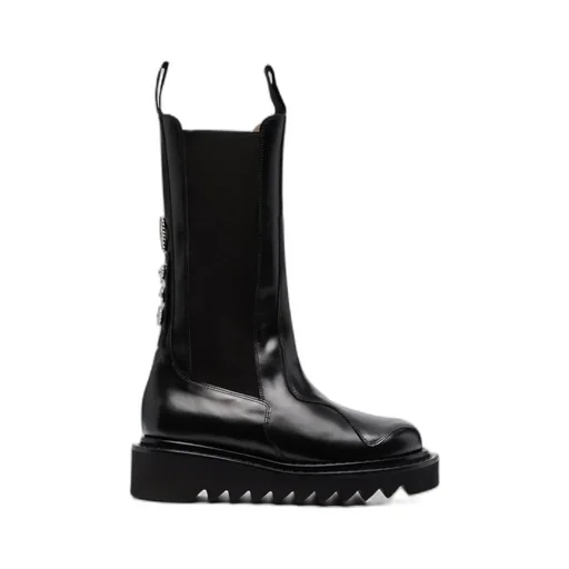 Ridged Sole Mid-Calf Boots