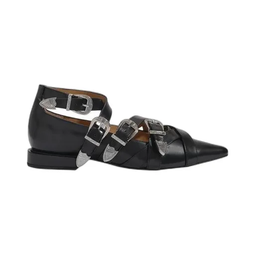 Buckled Pointed Toe Loafers
