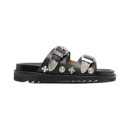 Stud-Embellished Leather Sandals