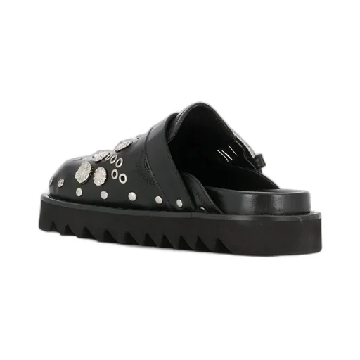 Sabot Eyelet-Embellished Leather Mules