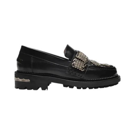 Chain Appliqué Chunky-Sole Loafers