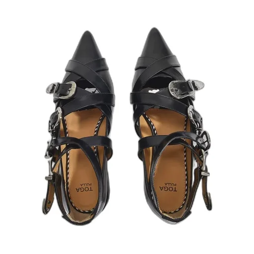 Buckled Pointed Toe Loafers