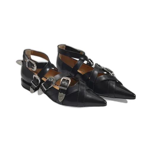 Buckled Pointed Toe Loafers