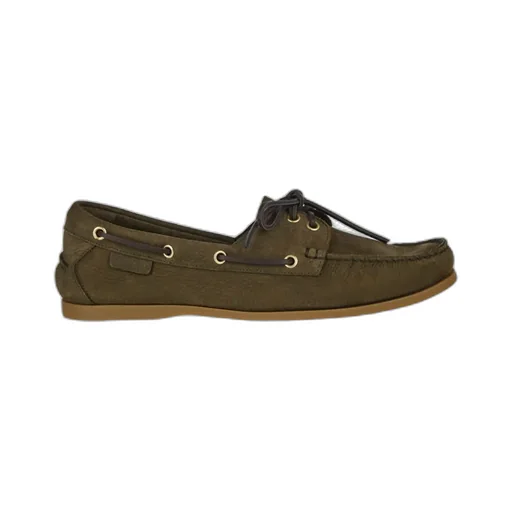 Round-Toe Lace-Up Boat Loafers