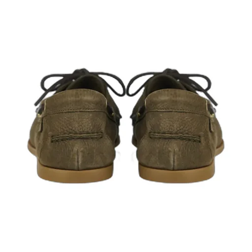 Round-Toe Lace-Up Boat Loafers