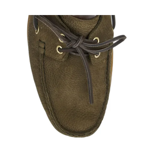 Round-Toe Lace-Up Boat Loafers