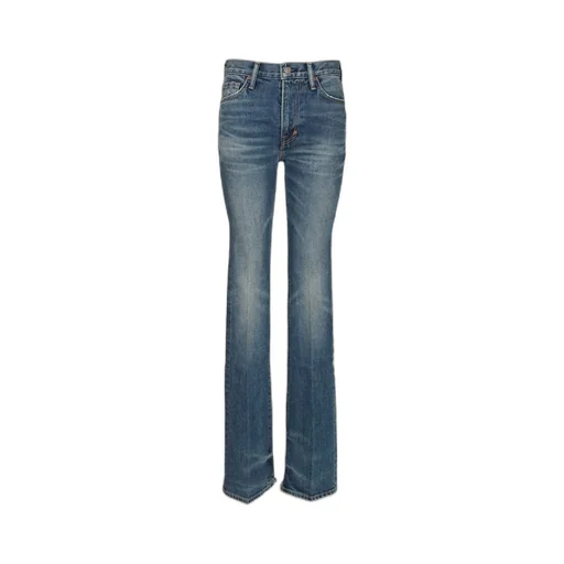 Japanese Stonewashed Comfort Denim Flare Jeans