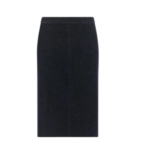 Stretch Denim Midi Skirt
