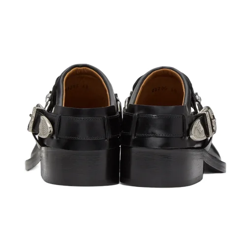 Buckled Leather Slip-On Boots