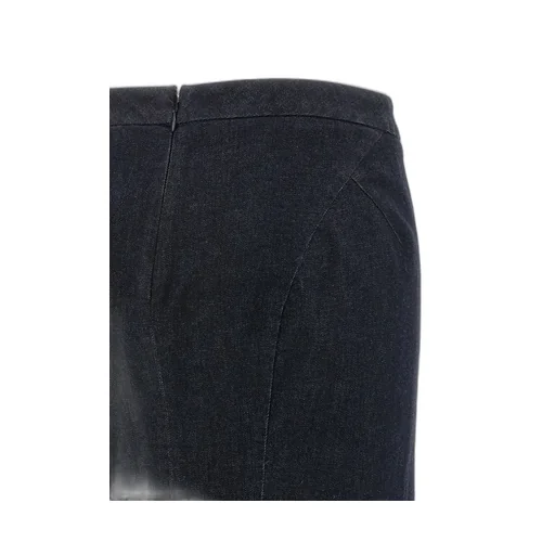 Stretch Denim Midi Skirt
