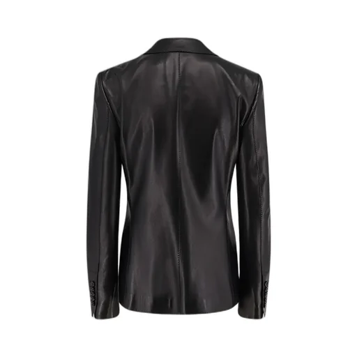 Single-Breasted Leather Jacket