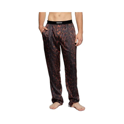 Leopard Print Silk Pajama Pants