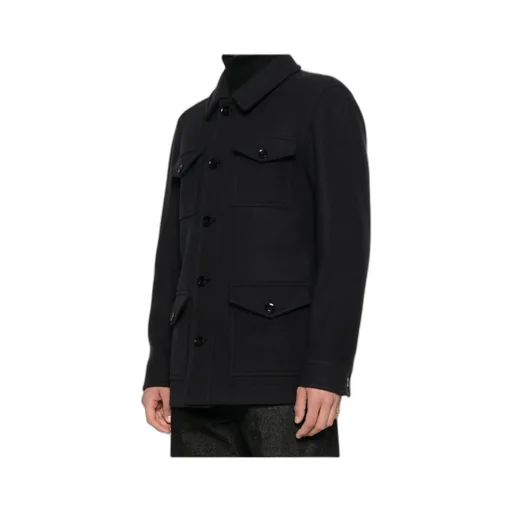 Flap-Pocket Button-Front Jacket