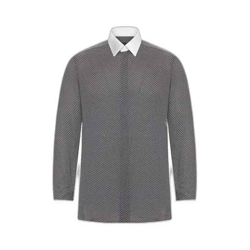 Diamond-Pattern Cotton Shirt