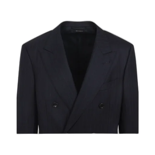 Pinstripe Double-Breasted Blazer