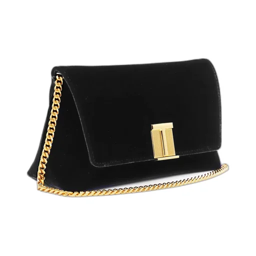 Logo Plaque Chain Linked Shoulder Bag