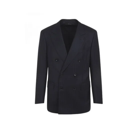 Pinstripe Double-Breasted Blazer