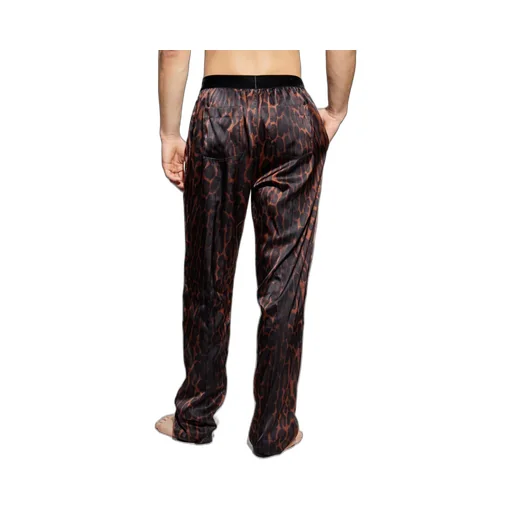 Leopard Print Silk Pajama Pants