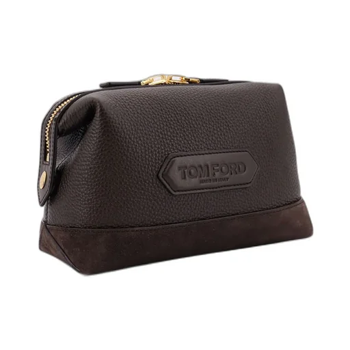 Logo-Patch Zipped Clutch Bag