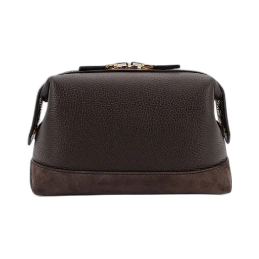 Logo-Patch Zipped Clutch Bag