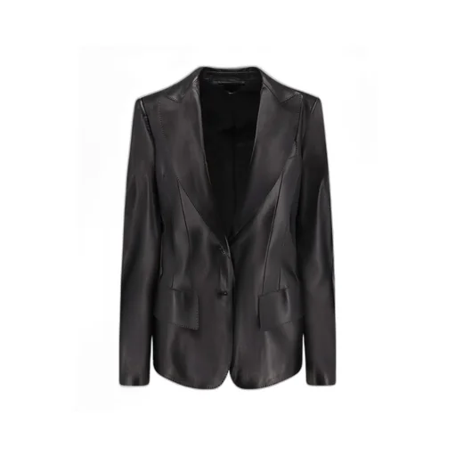 Single-Breasted Leather Jacket
