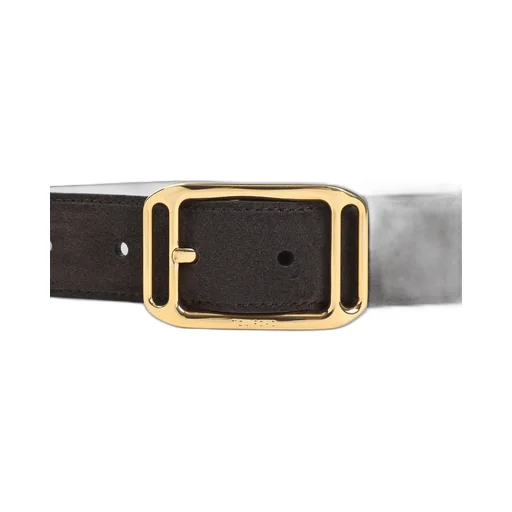 Suede Leather Gold-Buckle Belt