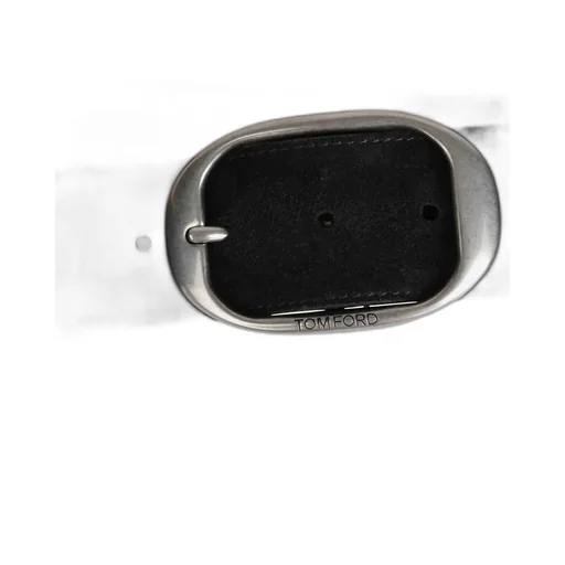 Oval-Buckle Suede Belt