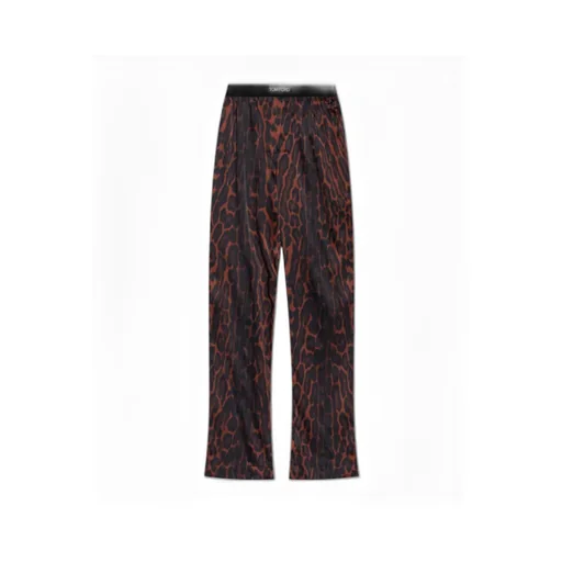 Leopard Print Silk Pajama Pants